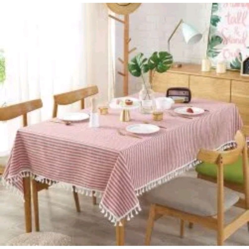 taplak meja 70x55 cm pompom satu sisi