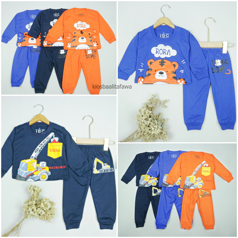 (EXPORT) Setelan Jojo Size 1-2 Tahun / Baju Tidur Premium Cotton Lengan Panjang Anak Laki Perempuan