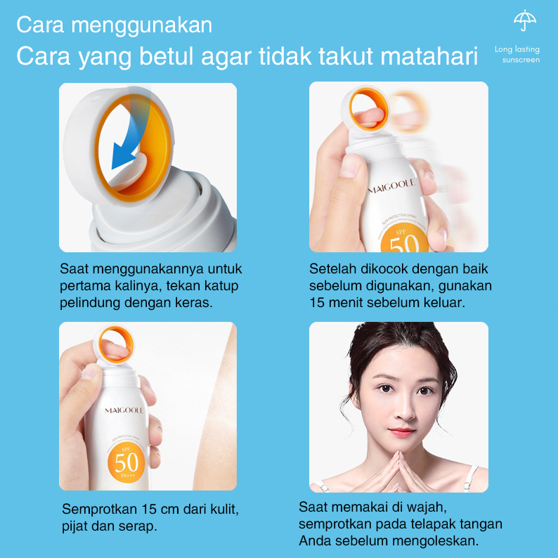 Suncreen spray Sunblok Tabir surya 150ml Kulit Tubuh Surya Surrek Pemutih Tubuh Pemutih, Primitif Anti -Aaging Sunscreen Spray Pemutih+Pelindung