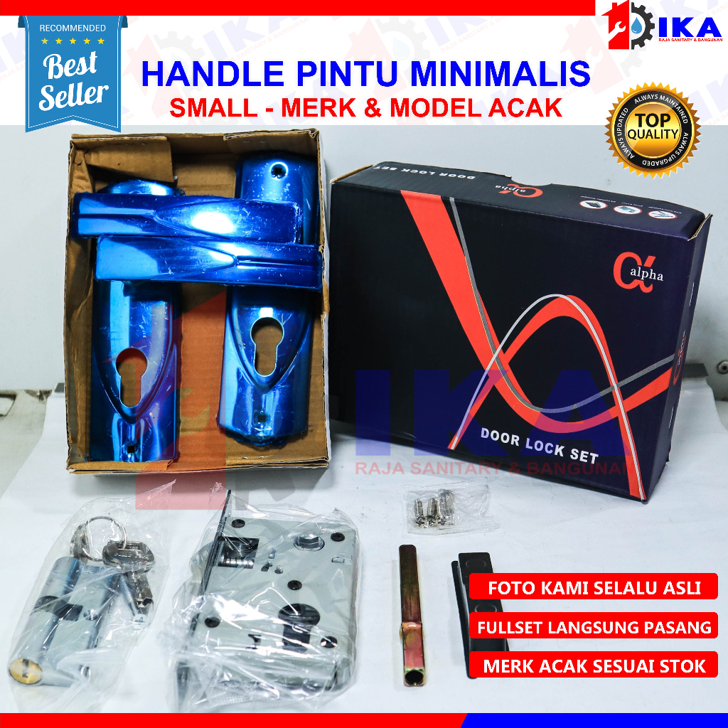 Kunci Pintu Rumah Kecil Kumplit 1 Set | 15cm | Gagang Handle Kunci Pintu Kamar Stainless Termurah / Kunci Pintu Kecil Top Safety Lock 15 cm Komplit Premium Royal