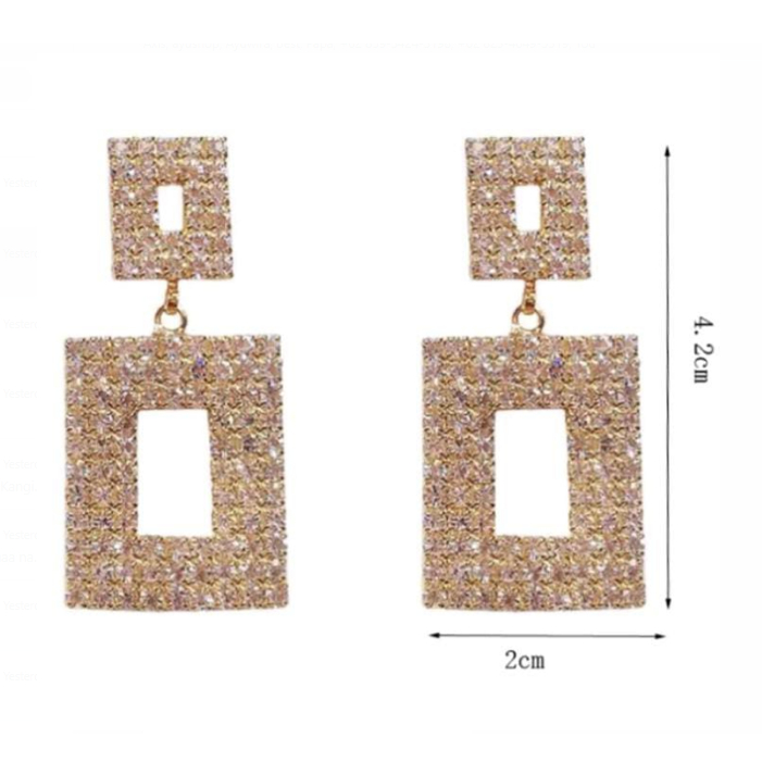 DHIO - Anting anting juntai kristal elegan Korea terbaru terlaris