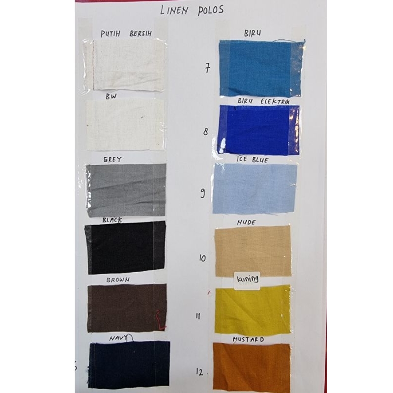 Katun Linen Polos Premium Rami