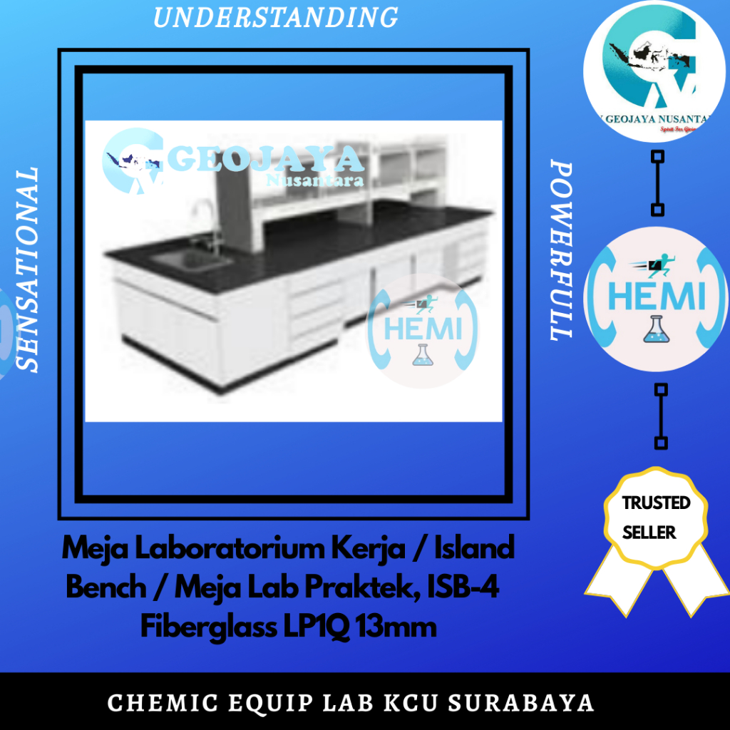 Meja Laboratorium Kerja / Island Bench / Meja Lab Praktek, ISB-14  Granite Stone