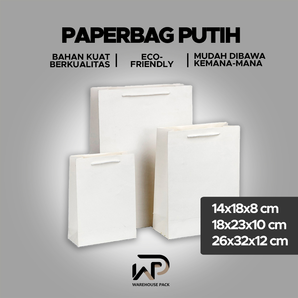 

Paper Bag Putih | Paper Bag Putih Souvenir | Paper Bag Hampers Kado Souvenir | Tas Jinjing Souvenir