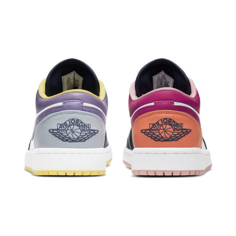 Air jordan 1 low mismatched purple magenta