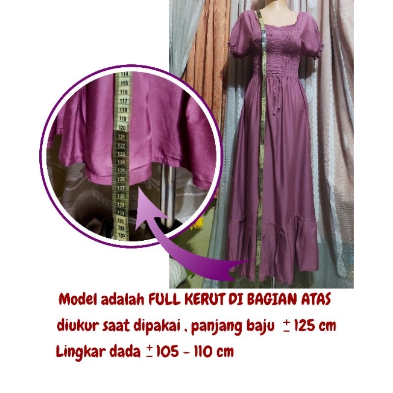 Dress Luna //Dress kerut Luna panjang //Dress Smog Luna //Kerut Luna Panjang //Dress Luna Kerut