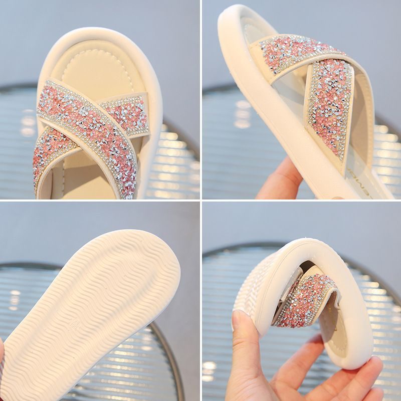 (LOLI-JKT) SD-VL22 SANDAL SLIP ON ANAK PAYET GLITTER CROSSOVER SIZE 21-35