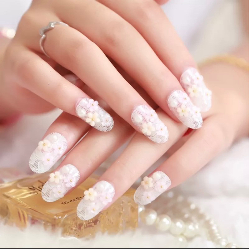 Kuku Palsu 【A45，lem sticker】Nikah kuku Wedding False Nailart Pengantin Tangan