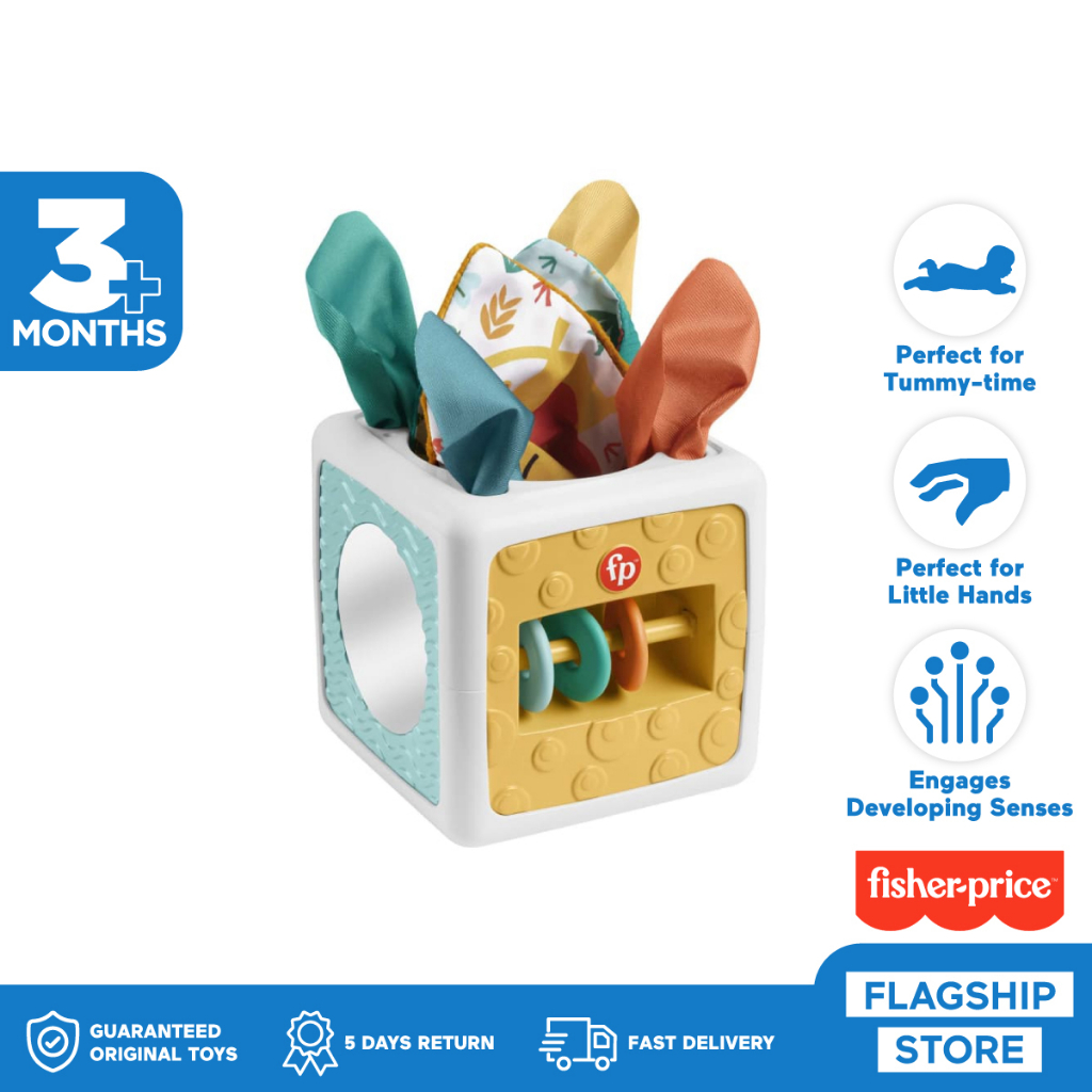 Fisher-Price Tissue Fun Activity Cube - Mainan Edukasi Anak Balita