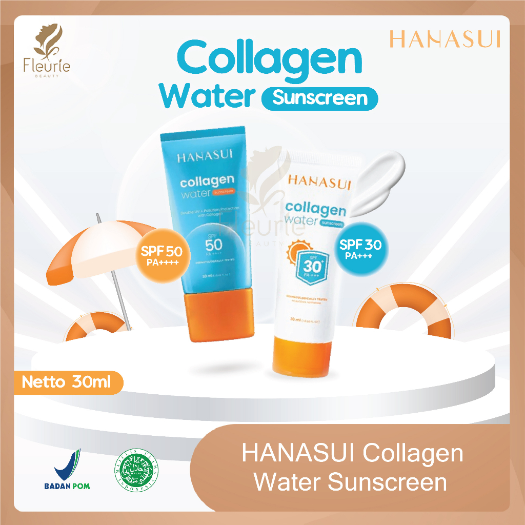 HANASUI Collagen Water Sunscreen SPF50 PA+++ / SPF30 PA+++ 30ml - Sunscreen Original BPOM