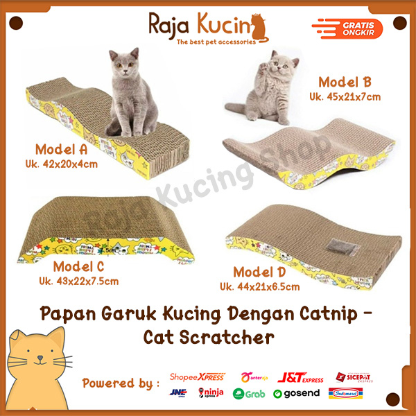 Papan garuk kucing dengan catnip - cat scratcher