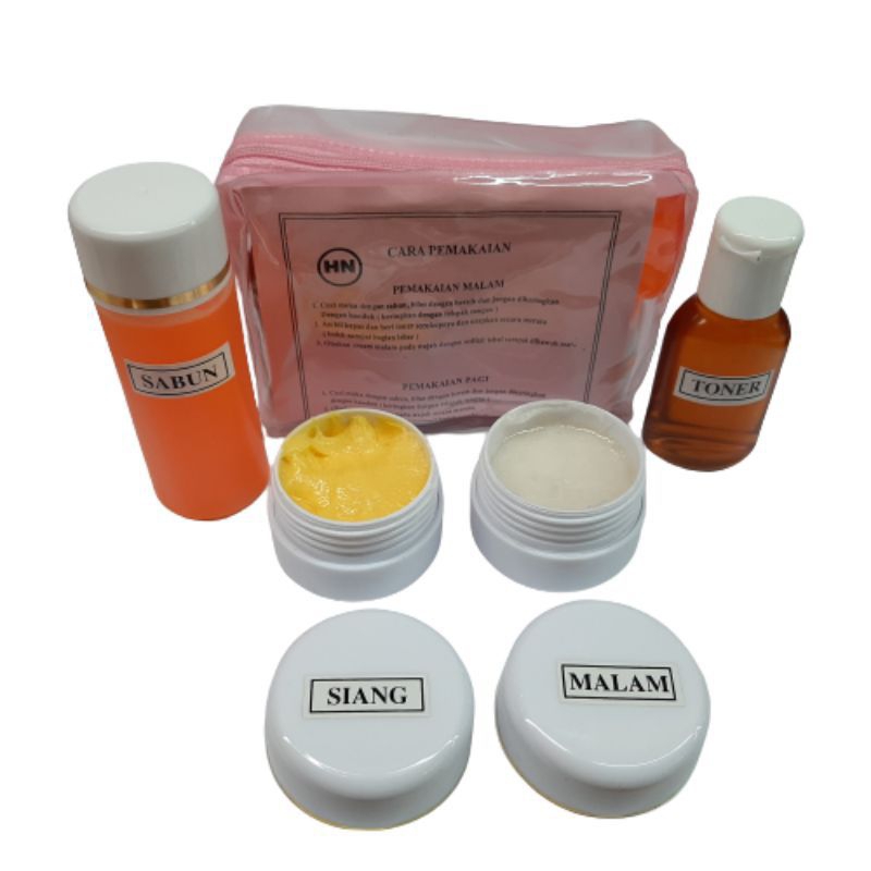 Paket HN dompet 4in1 sabun toner cream siang malam