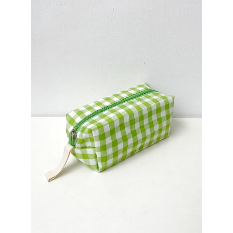 Cosmetic pouch gingham / dompet kosmetik / pouch lucu / oil pouch