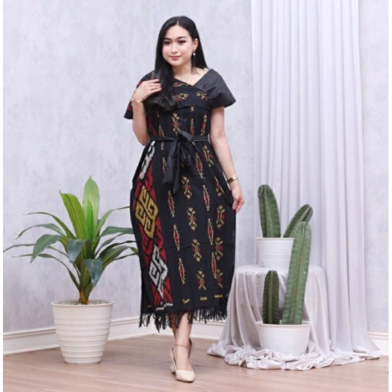 DRESS AURORA - DRESS PALAZZO TENUN IKAT - DRESS ETNIK - DRESS KONDANGAN - DRESS TENUN JEPARA