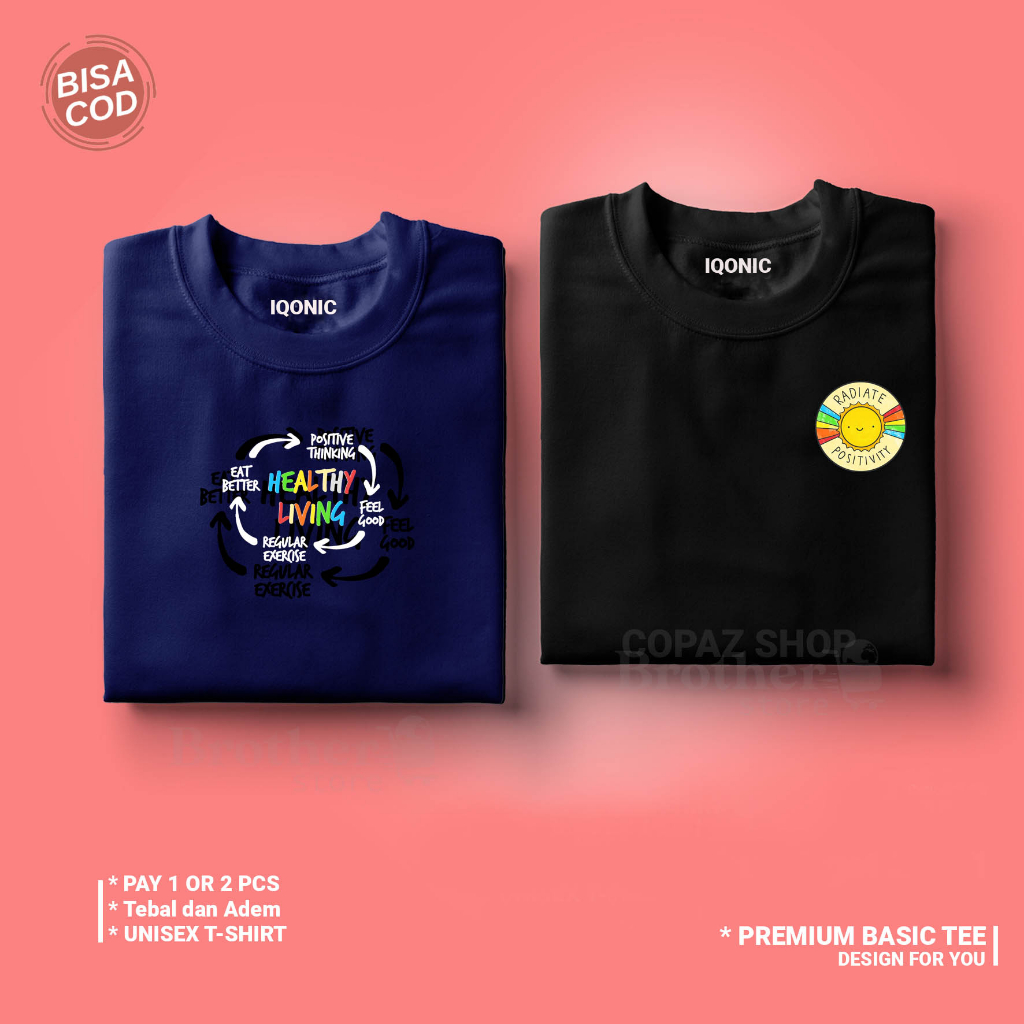 ( PROMO COD ) BROTHER STORE / Kaos Distro Pria / Kaos Distro100% Catoon Combed 24s tebal / Articel HEALTHY LIVING