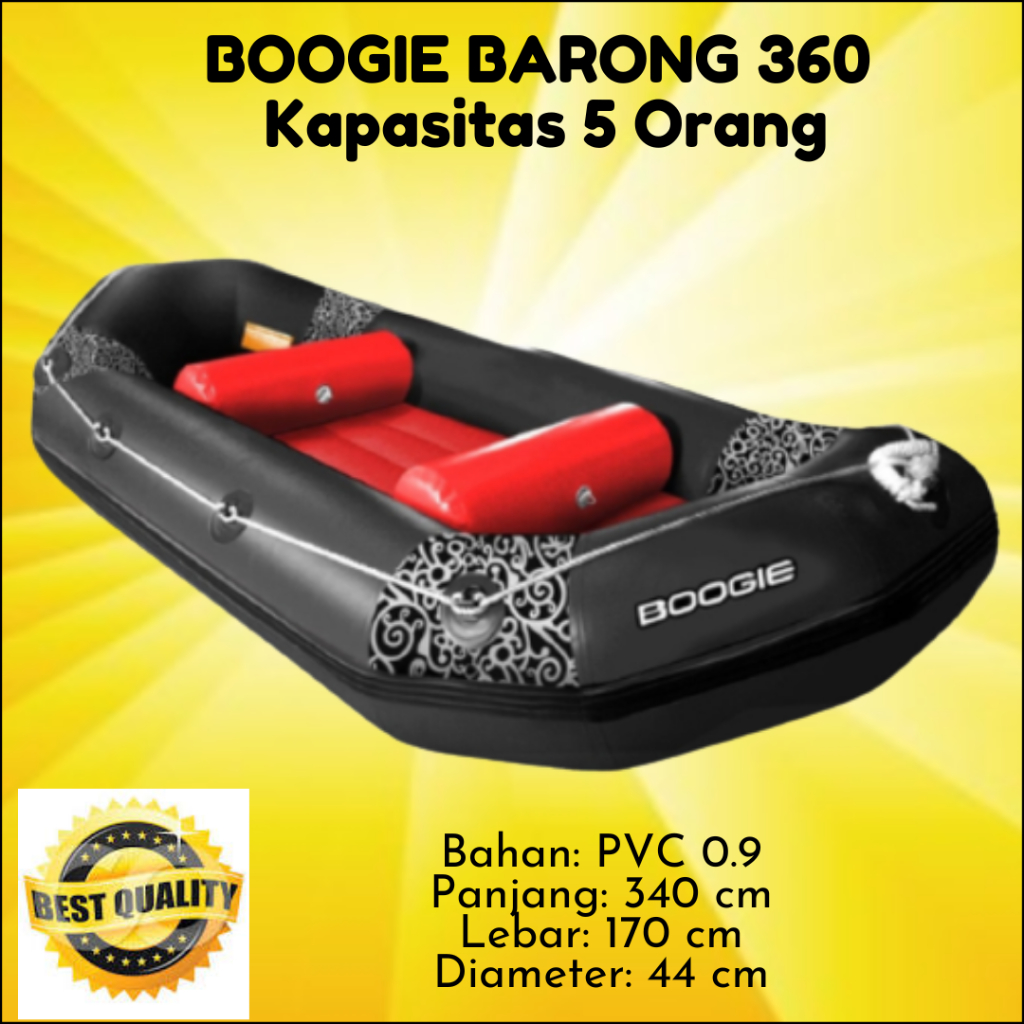 Perahu Karet BOOGIE BARONG 360 Arung Jeram Rafting Kapasitas 5 Orang