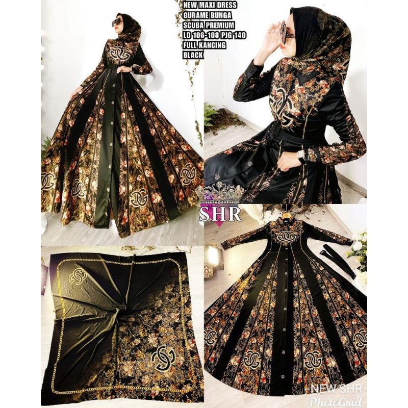 maxi dress gurame bunga