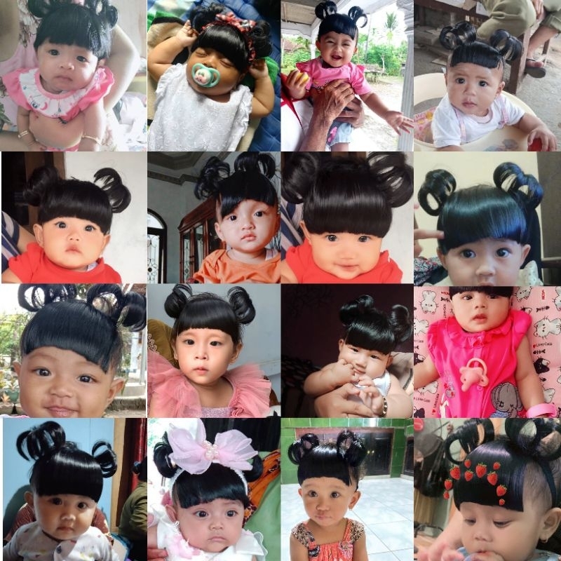 Bandana Wig Bayi Rambut Palsu Lucu Import Poni Lembut