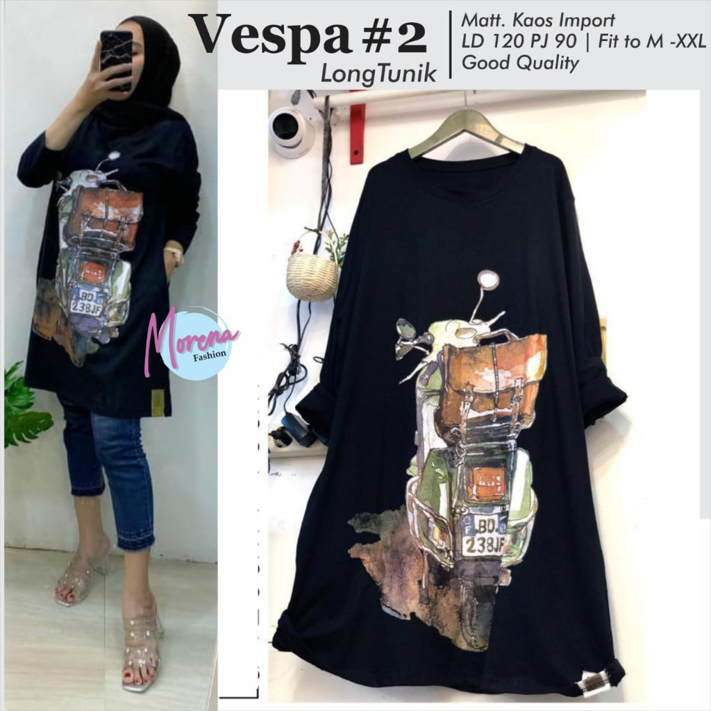 Baju Atasan Wanita Arofah/VESPAPOPPY Tunik 3 By BABI