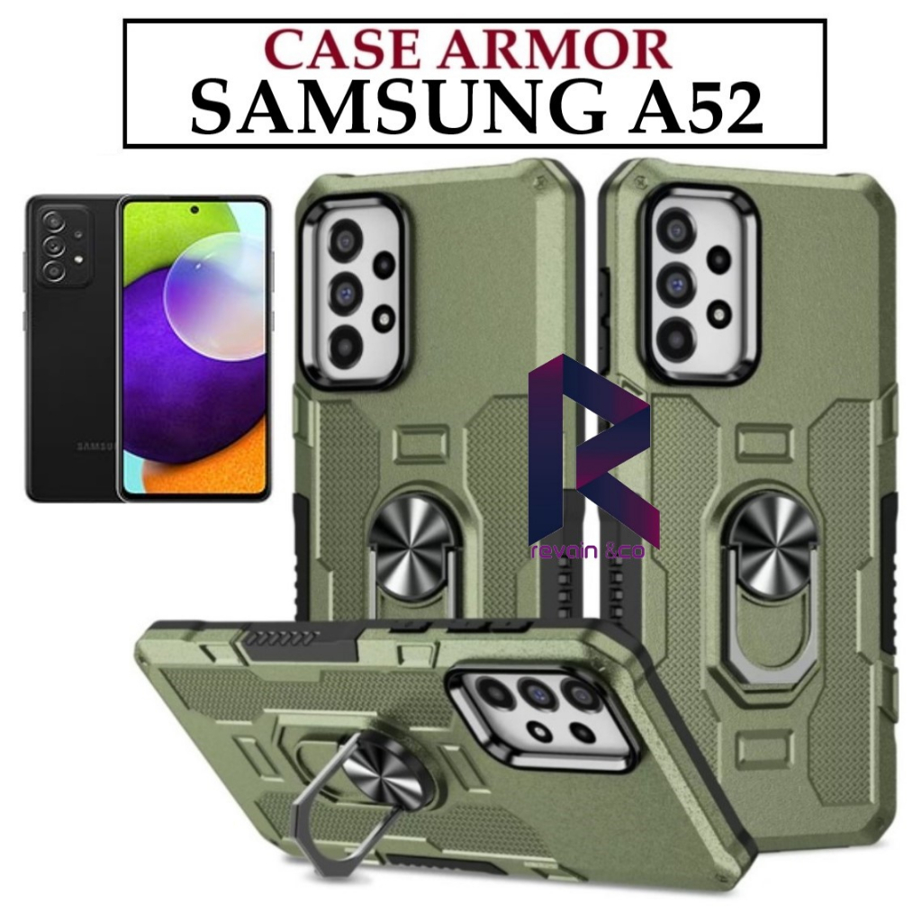 Case Armor SAMSUNG A52 Iring Cincin Magnetic Kesing Hp Protect kamera Premium Hard Case Standing Robot Pelindung Kamera