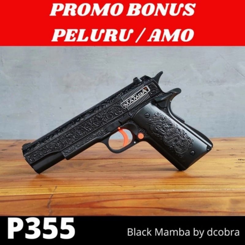 Mainan Tembakan Dcobra BlackMamba p355 -  Pistolan Tembak Cobra Spring Anak Dewasa