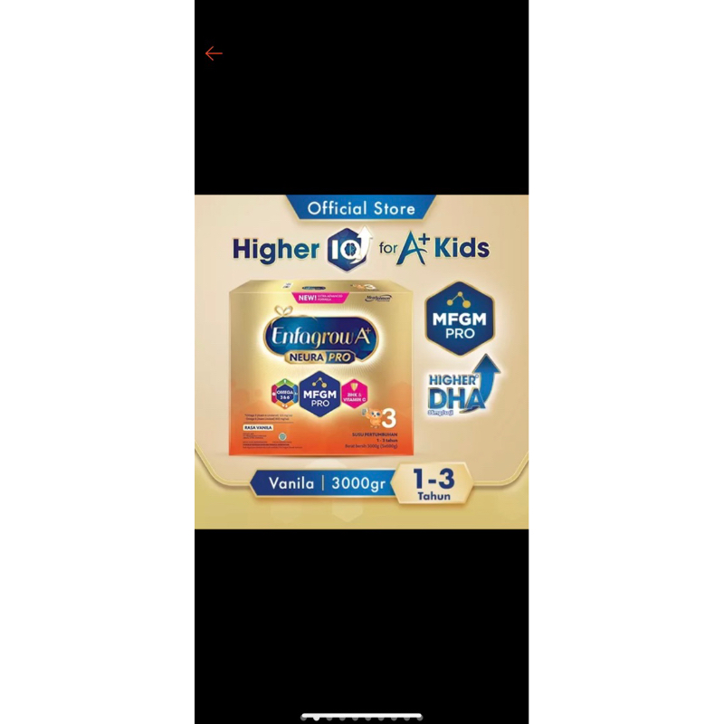Enfagrow A+3 Susu Formula Pertumbuhan Batita Produk : Susu / Susu Formula Bayi / Susu Bayi / Susu An