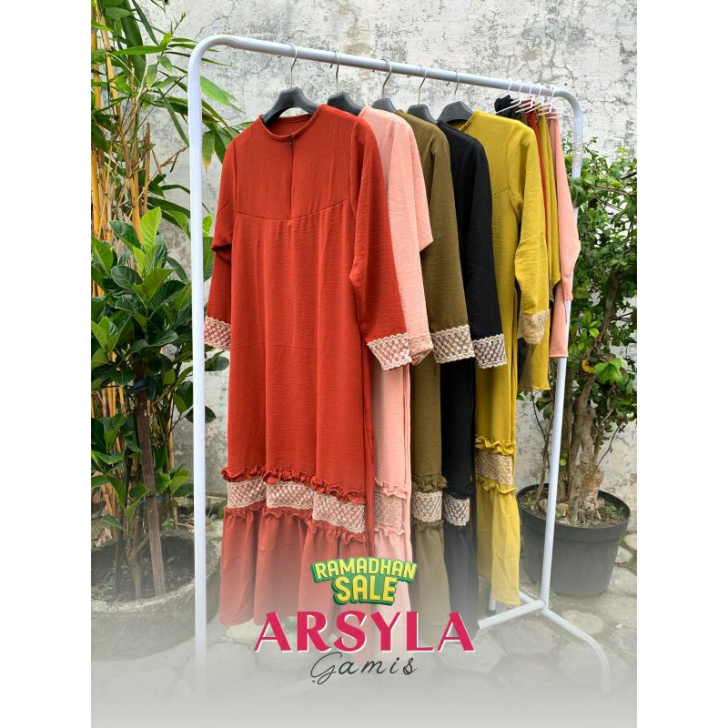 Arsyla Dress || Dress Anak || Gamis Anak Tanggung || Crinkle Air flow || Premium