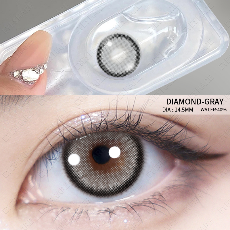 COD&amp;Spot】EYESSHARE~DIAMOND~SOFTLENS 2PCS NORMAL KAWAII BIG EYE 14.5MM-FANTASTIC NATURAL MAKEUP-渐变隐形眼镜-PENGANTIN WEDDING