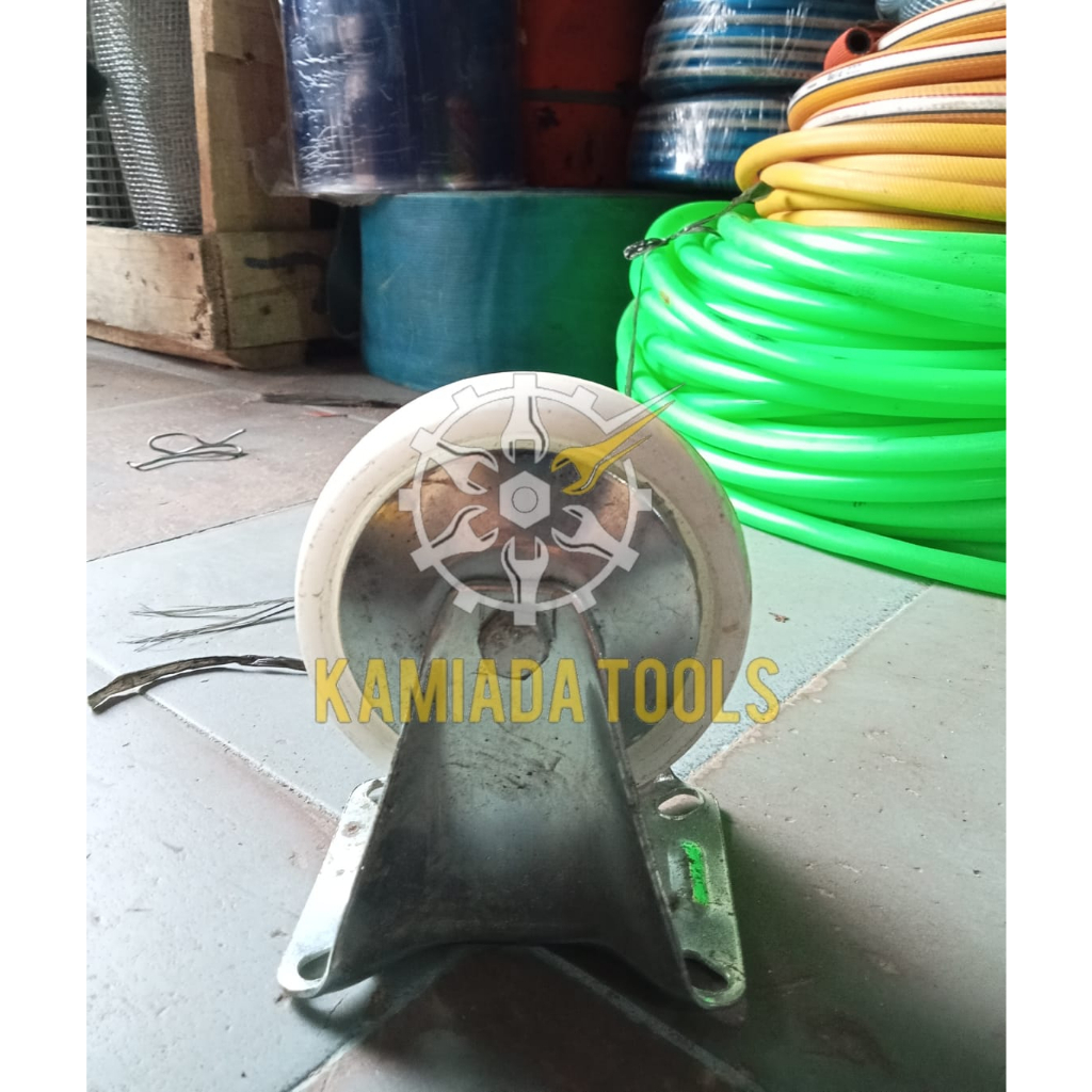 Roda Putih Nylon 4"/Roda Nylon 4" Mati/Roda Caster Trolley Nylon 4" Mati