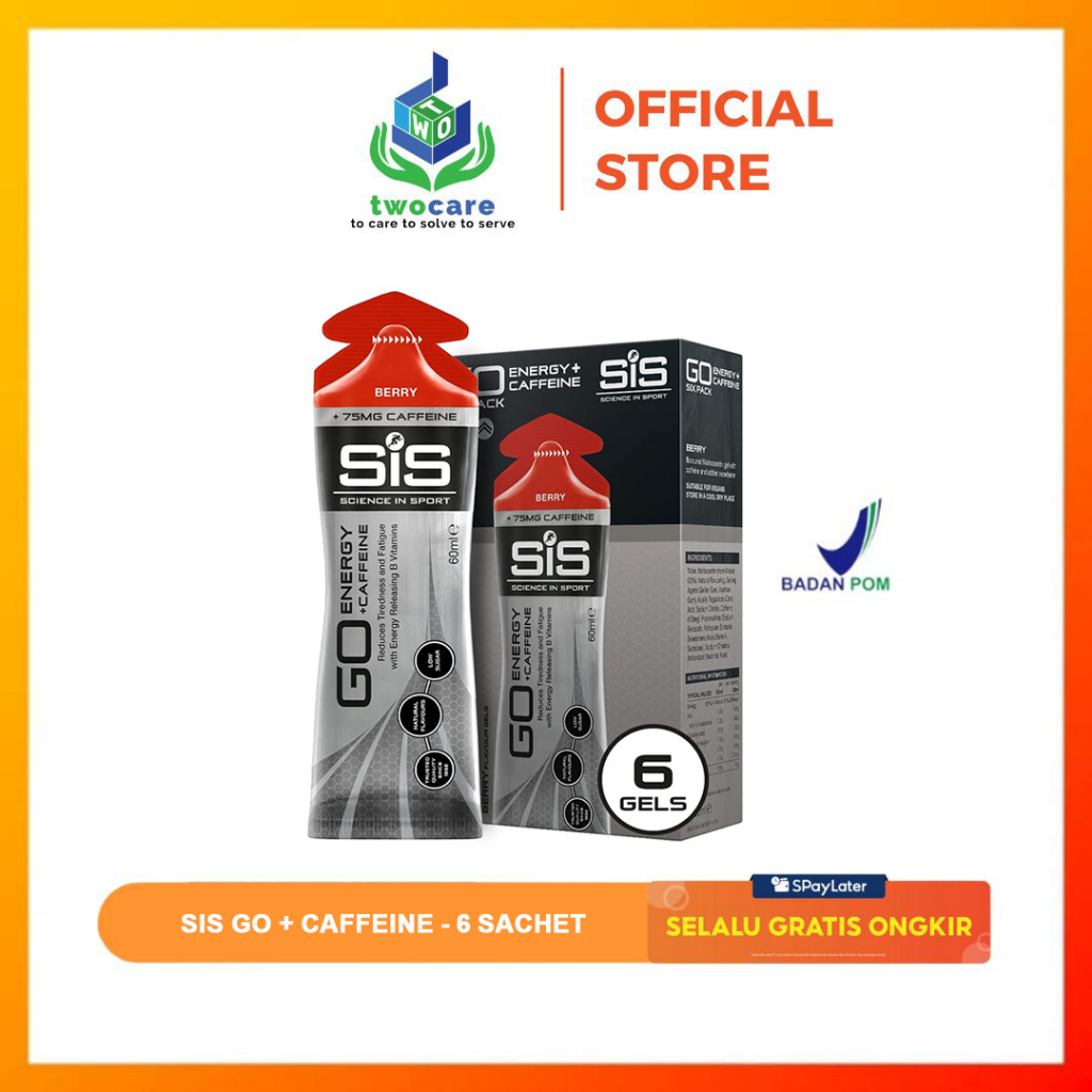 SiS GO Energy Gel Isotonic + Caffeine 60ml - 6 Pcs Minuman Karbohidrat