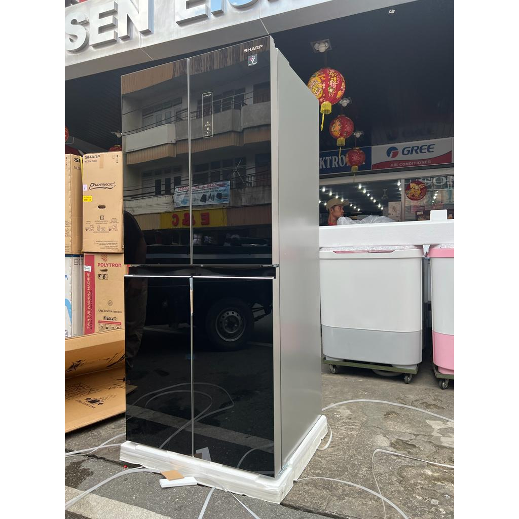 SHARP SJ-IF51PG-BK KULKAS 4 PINTU INVERTER BLACK GLASS DOOR