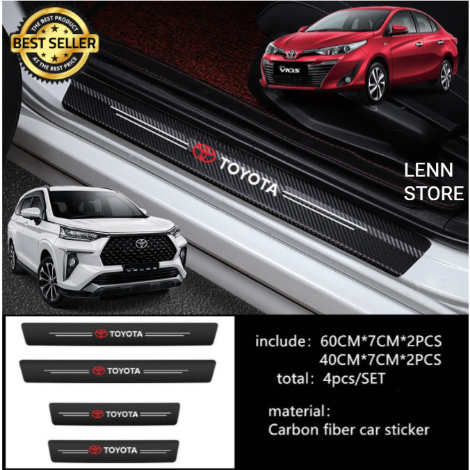Stiker Pelindung Pijakan Pintu Mobil TOYOTA VELOZ/AGYA/CALYA/RAIZE/INNOVA ZENIX/RUSH/FORTUNER/YARIS 