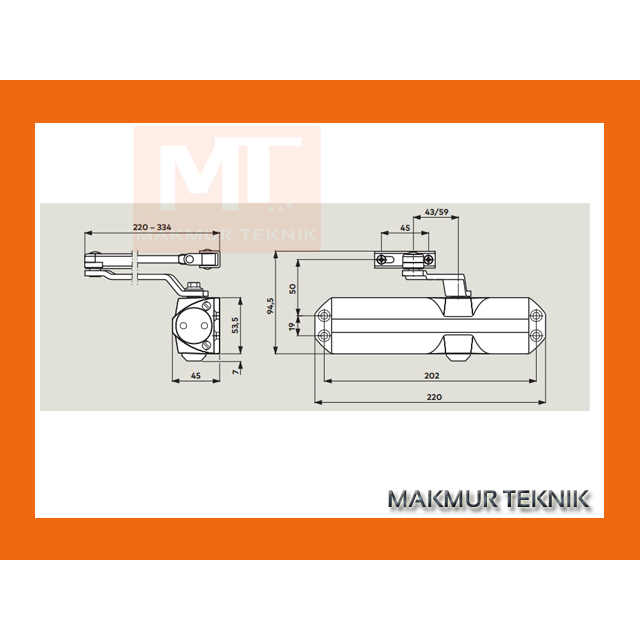 DOOR CLOSER DORMA TS 68 NHO  -  PENUTUP PINTU OTOMATIS