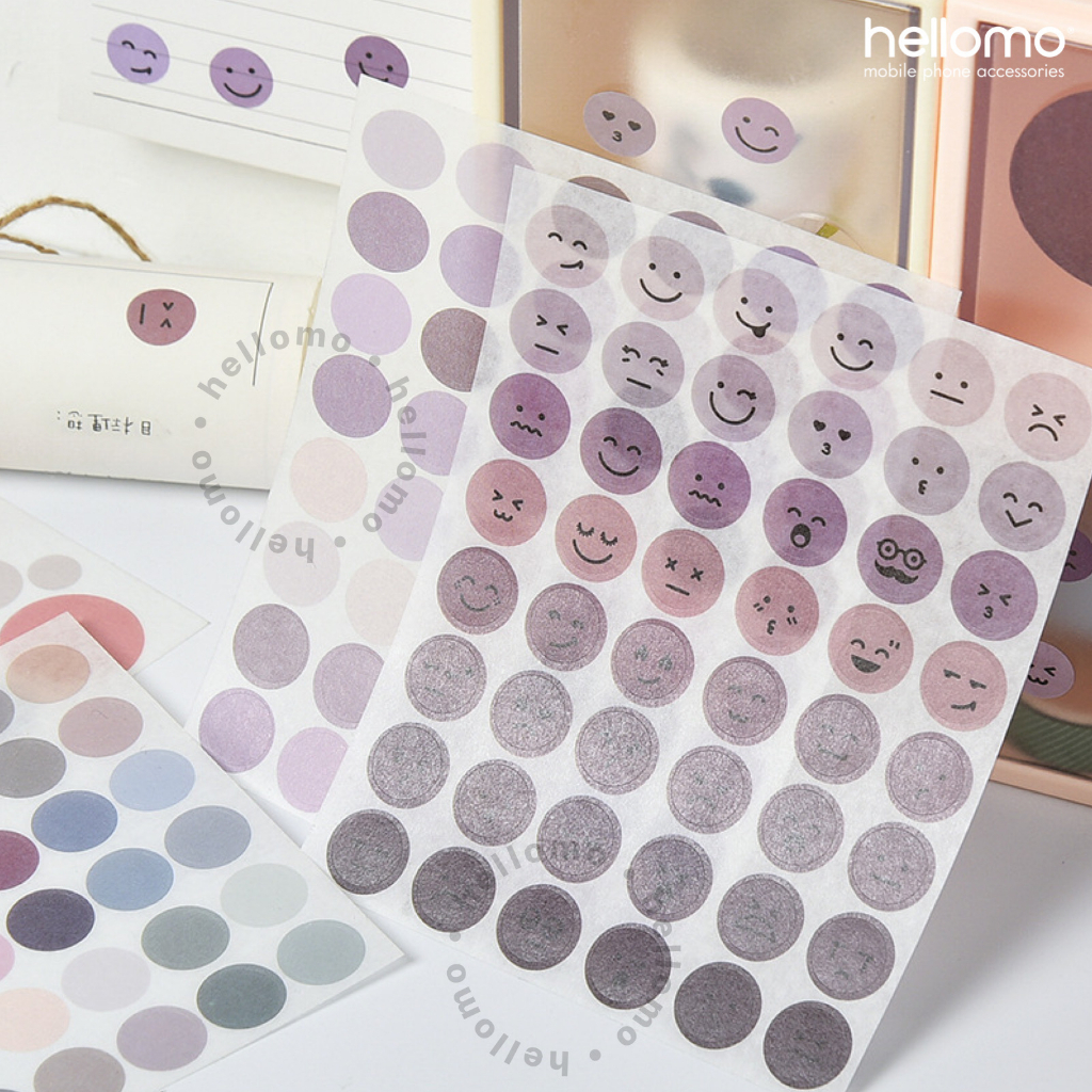 Stiker Bulat Diary Smile Warna Dekorasi Album Smiley Sticker Aesthetic DIY