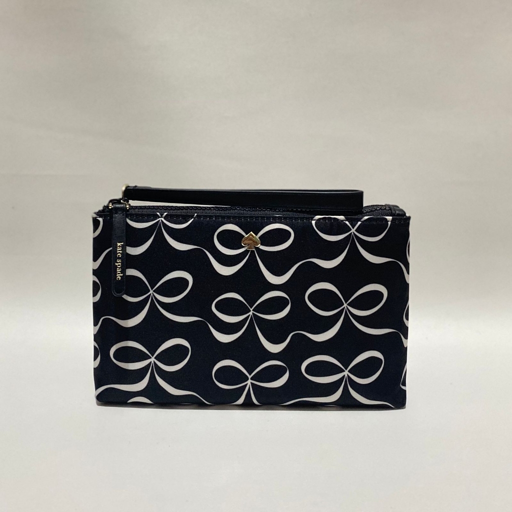 Kate Spade Jae Elegant Bow Medium Double Zip Wristlet in Multi