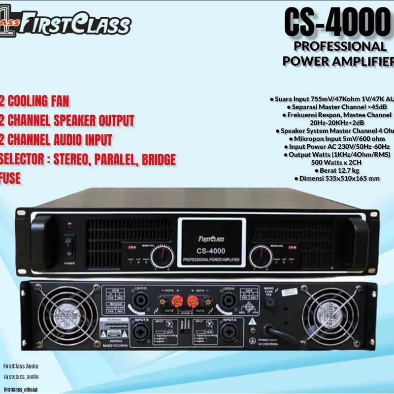Power Amplifier Firstclass CS-4000 / CS4000 / CS 4000 Original