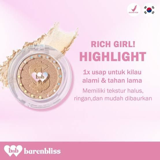 `ღ´ PHINKL `ღ´   BNB BARENBLISS Highlight! Rich Girl in Area | kosmetik korea | highlighter glowing