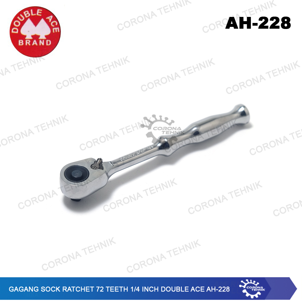 1/4 Inch Double Ace AH-228 - Gagang Sock Ratchet 72 Teeth