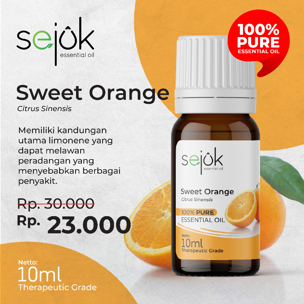 Sejuk Sweet Orange Essential Oil / Minyak Aromaterapi Pure 100% - 10ml