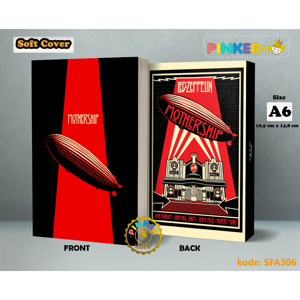 

(SFA306) Pocket Note Musik Led Zeppelin Softcover A6/A5 Buku Tulis catatan Notes Agenda Planner Jurnal
