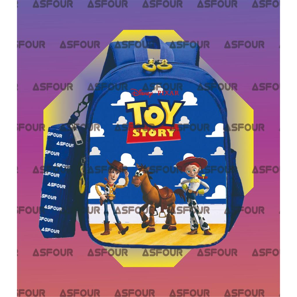 Asfour - Toy Story Buzz Woody Tas Sekolah Anak Ransel Anak Backpack Anak Laki Laki Perempuan Tas SD TK PAUD MENGAJI NGAJI Buzz Lightyear COD Bayar di Tempat Gratis Tempat Pensil