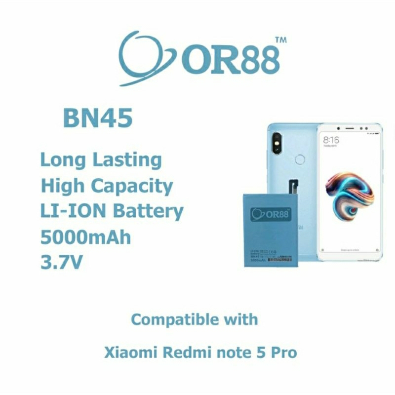 Baterai ORIENS Double Power 2 IC XIAOMI REDMI NOTE 5 PRO BN-45
