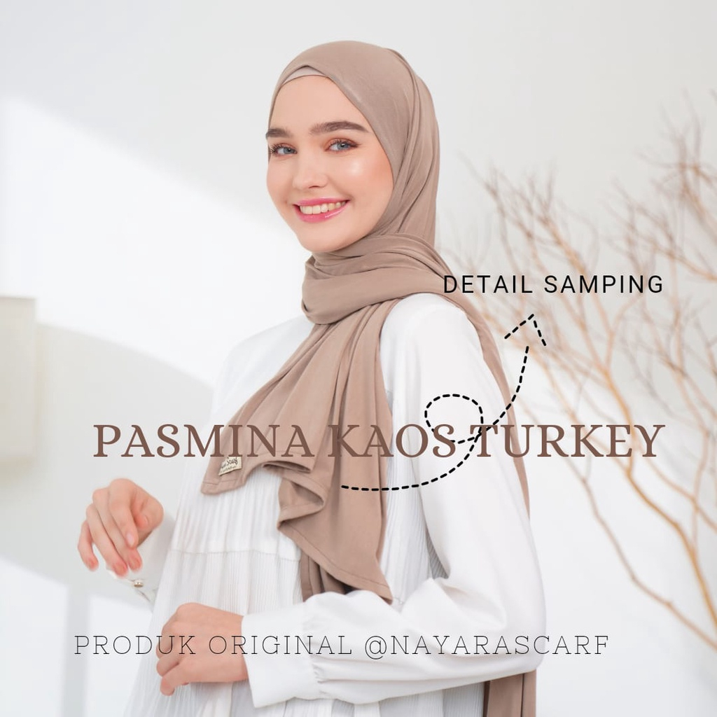 PASHMINA KAOS TURKYS RAYON PREMIUM 180cm x 60cm | PASHMINA KAOS POLOS