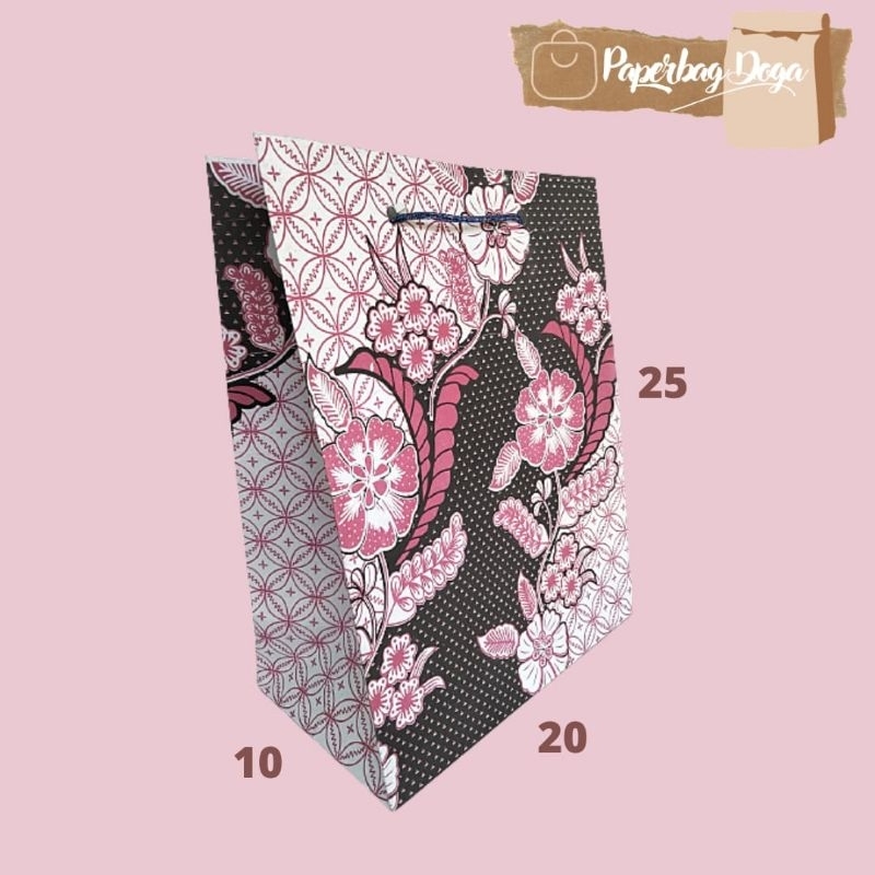 

PAPERBAG PAPER BAG R6 BATIK PREMIUM TEBAL 20x10x25 PINK MERAH