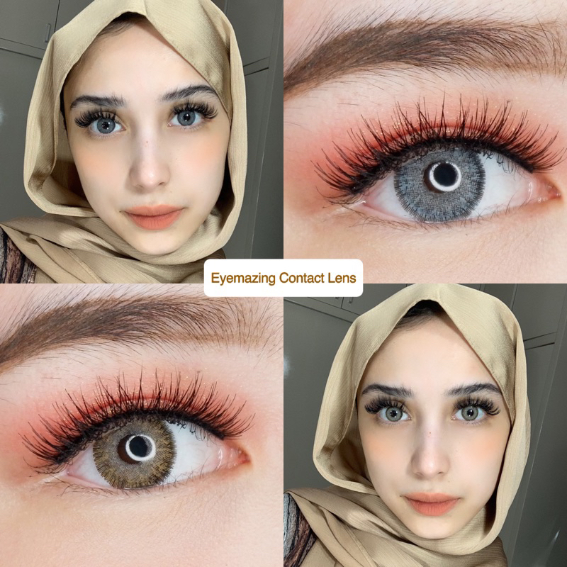 EYEMAZING Softlens - XENA Gray / Grey / Brown / Abu / Coklat Normal Minus Beda Minus