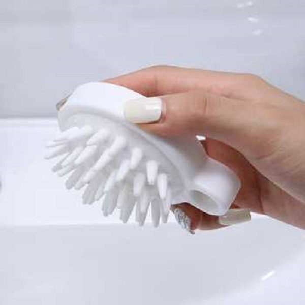 Sisir keramas anti ketombe silikon bulat sikat pijat kepala lembut