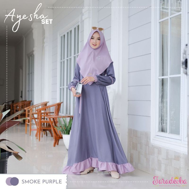 Ayesha set hijab by faradiba purple size XS
