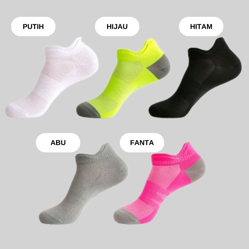 KAOS KAKI OLAHRAGA PRIA WANITA PENDEK SEMATA KAKI DEWASA ANKLE SPORT SOCKS