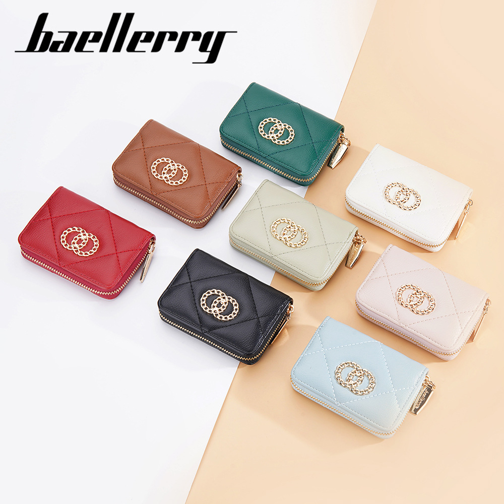 [BISA COD] BAELLERRY N2383 Dompet Wanita Kecil Dompet Kartu Kulit PU Leather Premium