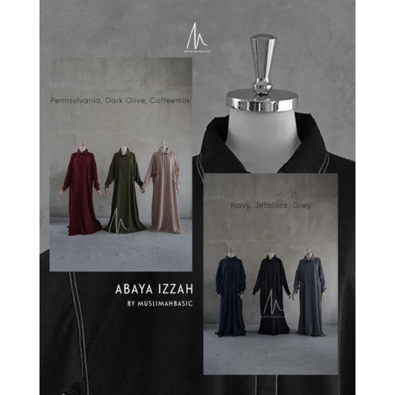 Size M Izzah Abaya warna Hitam by Muslimah Basic